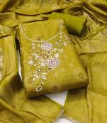 Women's multi unstitched digital print & handwork simmer cotton silk dress material (msmfc11609d)