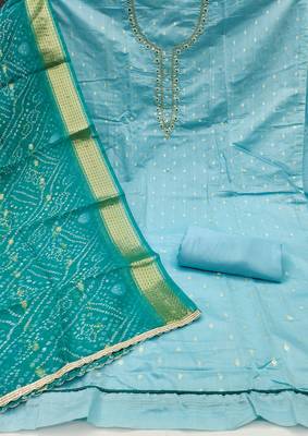  sly blue weaving & handwork modal banarasi jacquard dress material 2