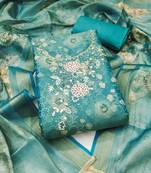 Women's multi unstitched digital print & handwork simmer cotton silk dress material (msmfc11609a)