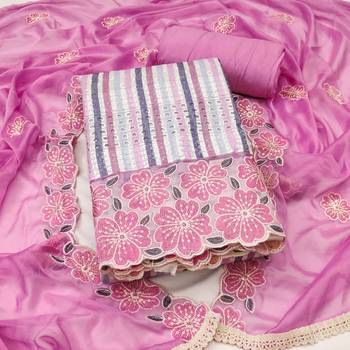  multi heavy thread sequin embroidery digital print pure cambric cotton dress material 1