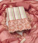 Women's multi unstitched heavy thread sequence embroidery digital print pure cambric cotton dress material (msmfc11604a)