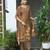 Brown chinon chiffon floral printed straight kurta with pant & printed dupatta