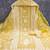 Women's yellow unstitched heavy thread embroidery & fancy border chanderi cotton dress material (in2044ylw)