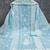 Women's sky blue unstitched heavy thread embroidery & fancy border chanderi cotton dress material (in2044sbl)