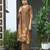 Brown chinon chiffon floral printed straight kurta with pant & printed dupatta