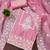 Women's baby pink unstitched heavy thread embroidery & fancy border chanderi cotton dress material (in2044bpk)