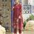 Maroon chinon chiffon floral printed straight kurta with pant & printed dupatta