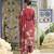Maroon chinon chiffon floral printed straight kurta with pant & printed dupatta
