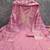 Women's baby pink unstitched heavy zari sequence embroidery slub cotton dress material (in2043bpk)