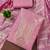 Women's baby pink unstitched heavy zari sequence embroidery slub cotton dress material (in2043bpk)