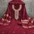 Women's maroon unstitched heavy zari sequence embroidery slub cotton dress material (in2042mrn)
