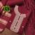 Women's maroon unstitched heavy zari sequence embroidery slub cotton dress material (in2042mrn)