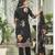Black chinon chiffon floral printed straight kurta with pant & printed dupatta