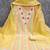 Women's yellow unstitched heavy thread embroidery cotton jacquard dress material (gngr50135ylw)