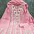 Women's pink unstitched heavy thread embroidery cotton jacquard dress material (gngr50135pnk)