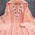 Women's peach unstitched heavy thread embroidery cotton jacquard dress material (gngr50135pch)