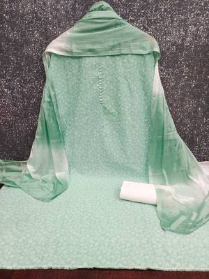  sea green print cotton dress material 2