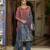 Mauve chinon chiffon floral printed straight kurta with pant & printed dupatta