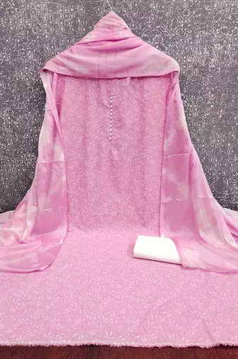  pink print cotton dress material