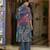 Mauve chinon chiffon floral printed straight kurta with pant & printed dupatta