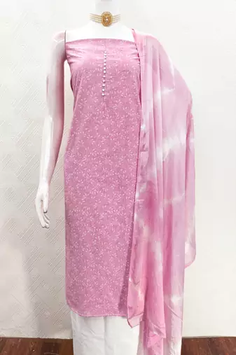  pink print cotton dress material