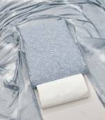 Women's grey unstitched print cotton dress material (gngr50132gry)