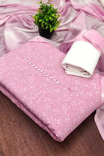  pink print cotton dress material