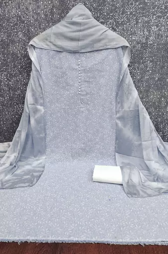  grey print cotton dress material