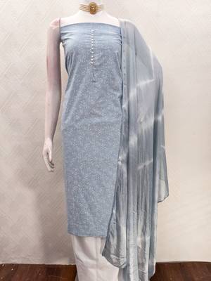  grey print cotton dress material 3