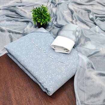  grey print cotton dress material 4
