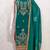 Women's sea green unstitched heavy embroidery & fancy border georgette dress material (gngr50127sgn)