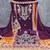 Women's purple unstitched heavy embroidery & fancy border georgette dress material (gngr50127ppl)