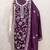 Women's purple unstitched heavy thread embroidery & fancy border jalpari silk dress material (gngr50126ppl)
