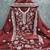 Women's maroon unstitched heavy thread embroidery & fancy border jalpari silk dress material (gngr50126mrn)