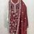 Women's maroon unstitched heavy thread embroidery & fancy border jalpari silk dress material (gngr50126mrn)
