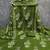 Women's green unstitched print slub cotton dress material (gngr50125grn)