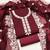Women's maroon unstitched heavy thread embroidery & fancy border chanderi silk dress material (gngr50124mrn)