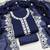 Women's blue unstitched heavy thread embroidery & fancy border chanderi silk dress material (gngr50124blu)