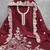 Women's maroon unstitched heavy thread embroidery & fancy border chanderi silk dress material (gngr50124mrn)