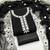 Women's black unstitched heavy thread embroidery & fancy border chanderi silk dress material (gngr50124blk)