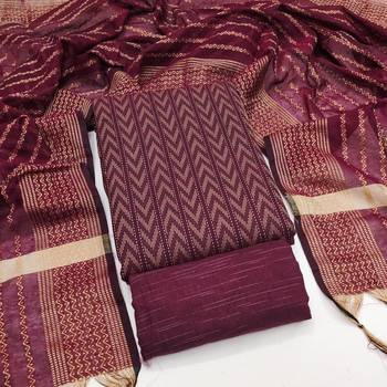  magenta weaving cotton jacquard dress material 1
