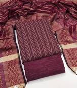 Women's magenta unstitched weaving cotton jacquard dress material (gngr50123mgt)