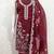 Women's maroon unstitched heavy thread embroidery & fancy border chanderi silk dress material (gngr50124mrn)