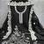 Women's black unstitched heavy thread embroidery & fancy border chanderi silk dress material (gngr50124blk)