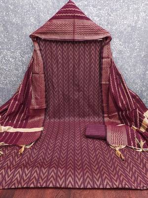  magenta weaving cotton jacquard dress material 2