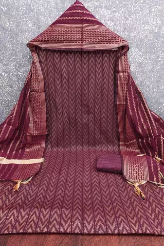  magenta weaving cotton jacquard dress material