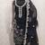 Women's black unstitched heavy thread embroidery & fancy border chanderi silk dress material (gngr50124blk)