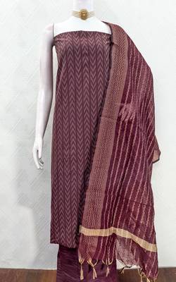 magenta weaving cotton jacquard dress material 3