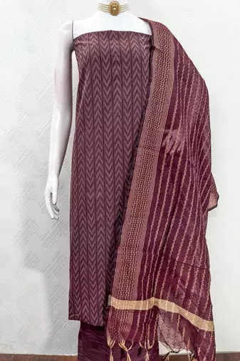  magenta weaving cotton jacquard dress material