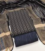 Women's blue unstitched weaving cotton jacquard dress material (gngr50123blu)